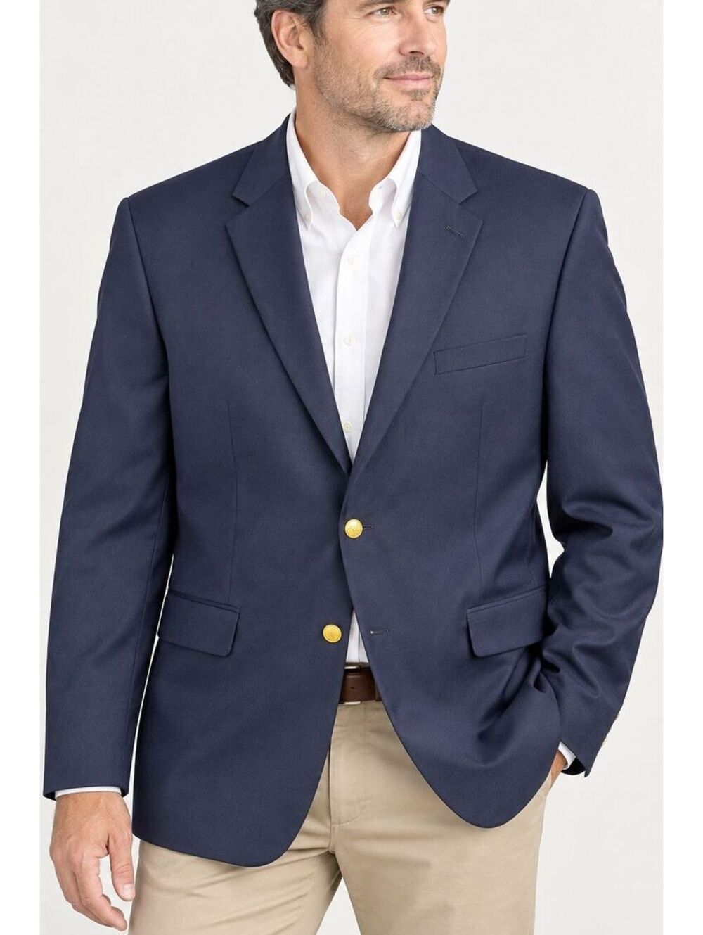 Lauren Ralph Lauren Men's 46L Navy Wool Blazer Gold Buttons Preppy Sport Coat